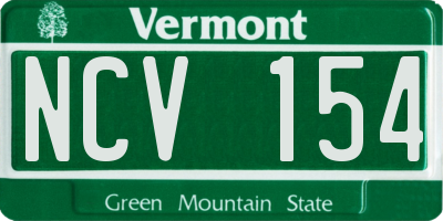 VT license plate NCV154