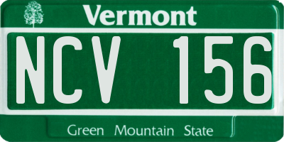 VT license plate NCV156