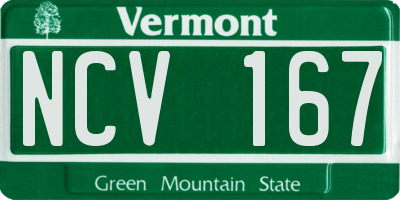 VT license plate NCV167