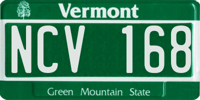 VT license plate NCV168
