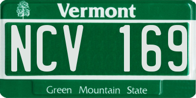 VT license plate NCV169