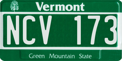 VT license plate NCV173
