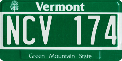 VT license plate NCV174