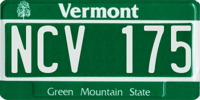 VT license plate NCV175