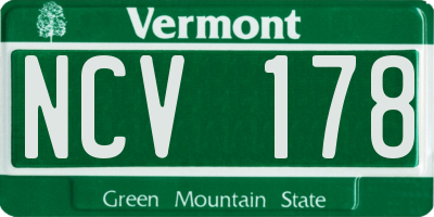 VT license plate NCV178