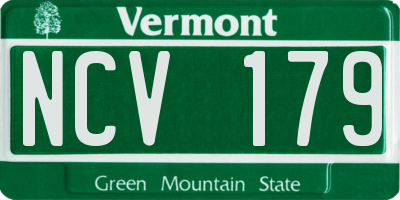 VT license plate NCV179