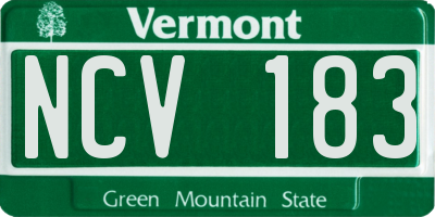 VT license plate NCV183