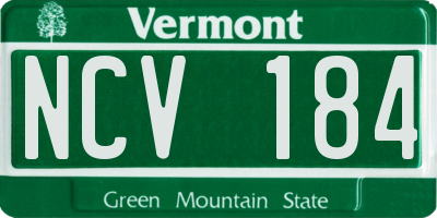 VT license plate NCV184