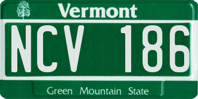 VT license plate NCV186