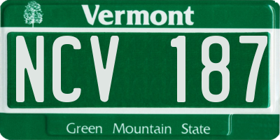 VT license plate NCV187