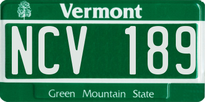 VT license plate NCV189