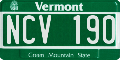 VT license plate NCV190