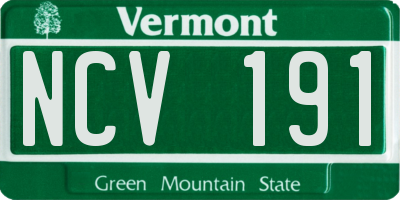 VT license plate NCV191