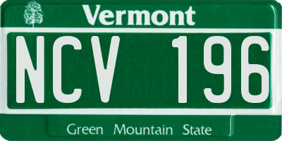 VT license plate NCV196