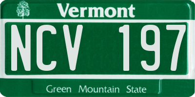 VT license plate NCV197