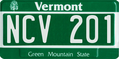 VT license plate NCV201