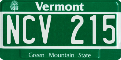 VT license plate NCV215