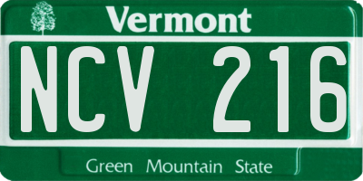 VT license plate NCV216