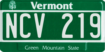 VT license plate NCV219