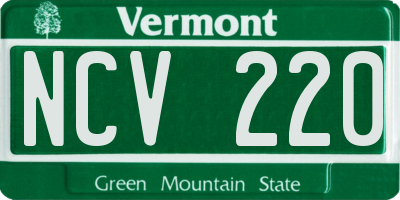 VT license plate NCV220