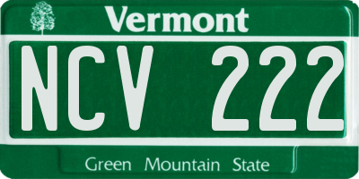 VT license plate NCV222
