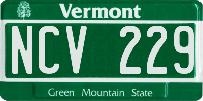 VT license plate NCV229