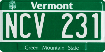 VT license plate NCV231