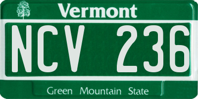 VT license plate NCV236