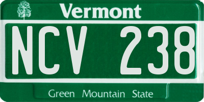 VT license plate NCV238