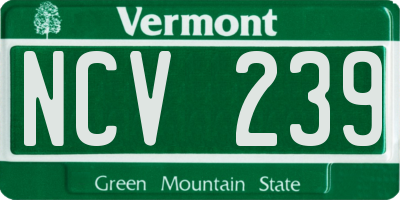 VT license plate NCV239