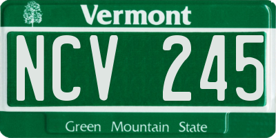 VT license plate NCV245