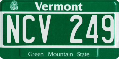 VT license plate NCV249