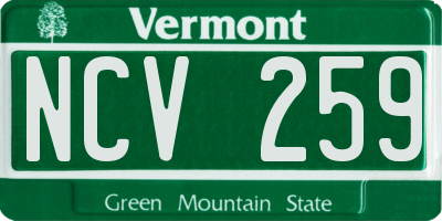 VT license plate NCV259