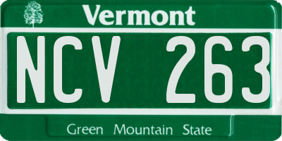 VT license plate NCV263