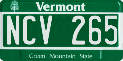 VT license plate NCV265