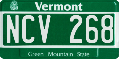 VT license plate NCV268