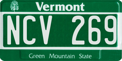 VT license plate NCV269
