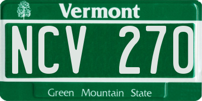 VT license plate NCV270