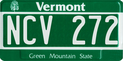VT license plate NCV272