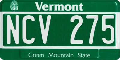 VT license plate NCV275