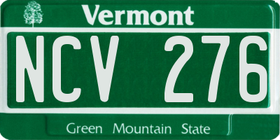 VT license plate NCV276