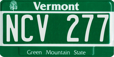 VT license plate NCV277
