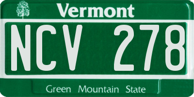 VT license plate NCV278