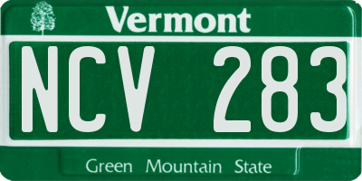 VT license plate NCV283