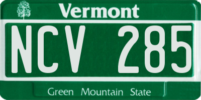 VT license plate NCV285