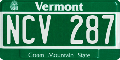 VT license plate NCV287