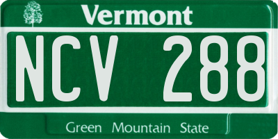 VT license plate NCV288