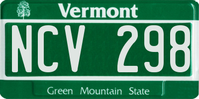 VT license plate NCV298