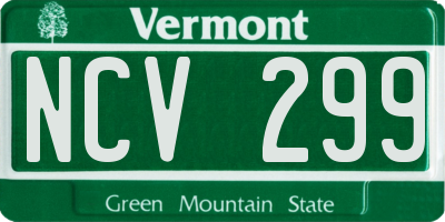 VT license plate NCV299