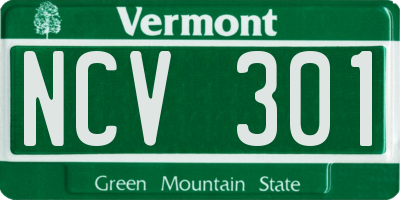 VT license plate NCV301
